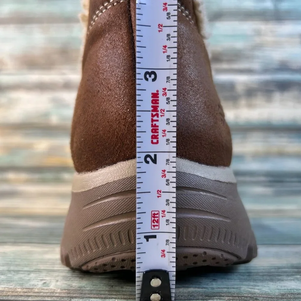 Skechers Easy Going Comfort Ankle Boot Womens 9.5 Brown Slip On Casual Walking